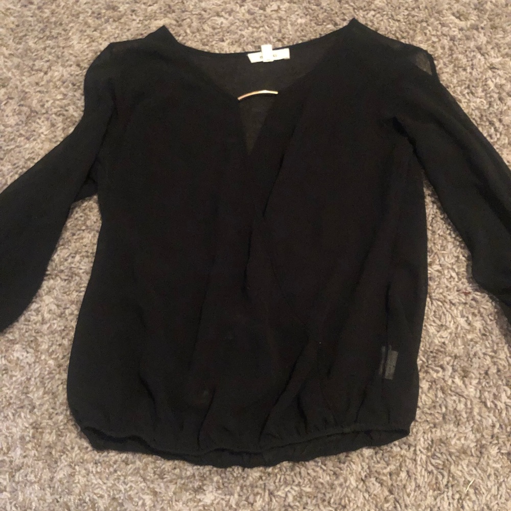 See through blouse with shoulder cuts
